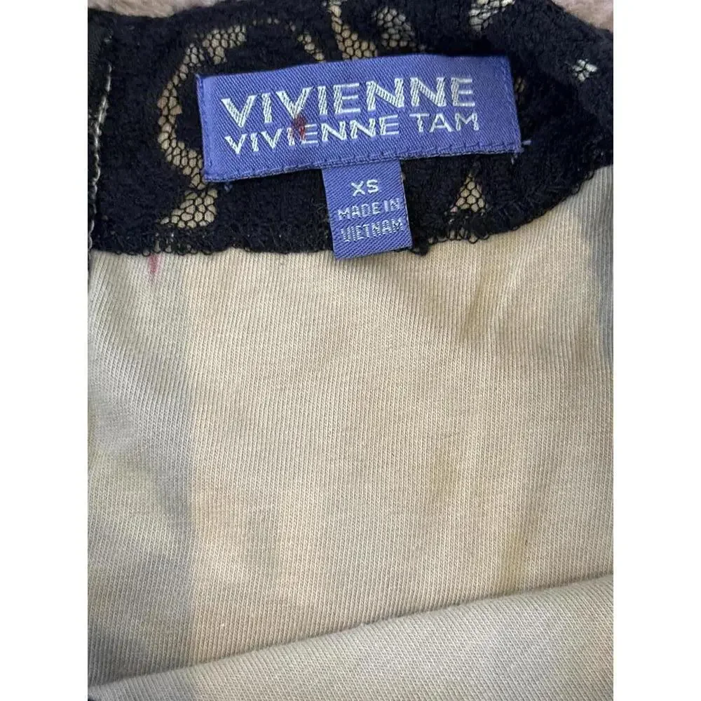Vintage Vivienne Tam Women's Black Lace Dress XS - Picture 5 of 10